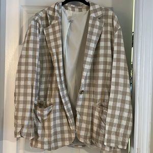 Linen Plaid Blazer